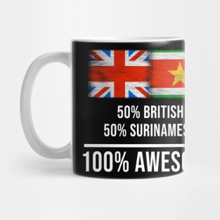 50% British 50% Surinamese 100% Awesome - Gift for Surinamese Heritage From Suriname Mug